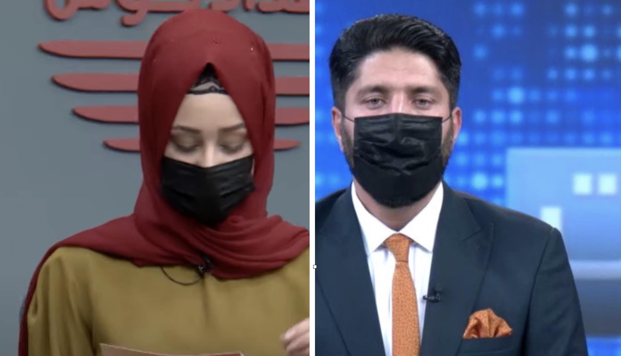 Homens solidários com jornalistas proibidas de mostrar rosto por Talibã