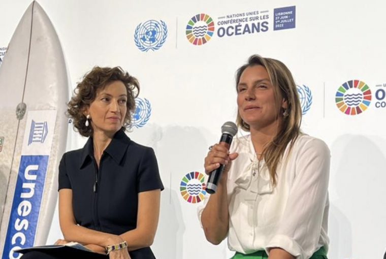 Maya Gabeira Unesco mudança climática Oceano Lisboa Conferência ONU Oceanos