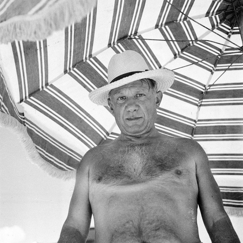 Leilão Pablo Picasso sob um guarda-sol foto Dora Maar Paris