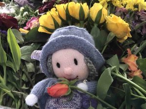 Homenagem rainha Elizabeth flores ursinho Londres