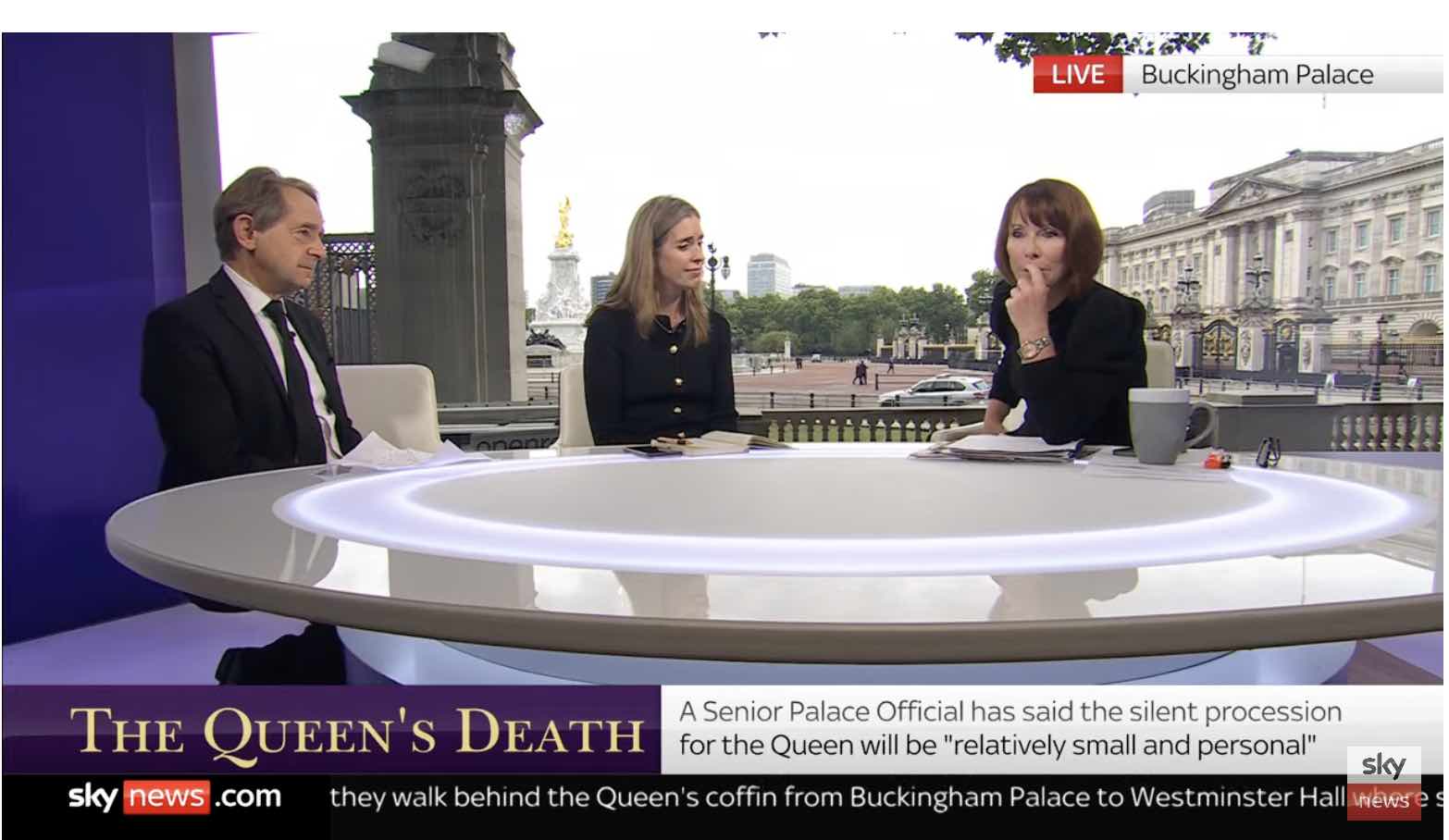 Sky news reino Unido cobertura rainha Elizabeth Palácio de Buckingham Londres