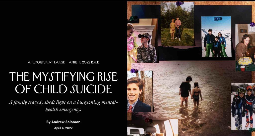 Suicídio infantil The New Yorker imprensa