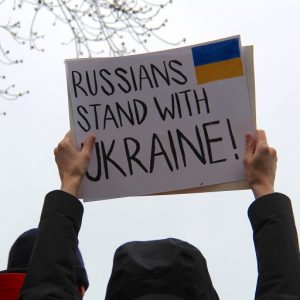 Protesto contra a guerra da Rússia na Ucrânia
