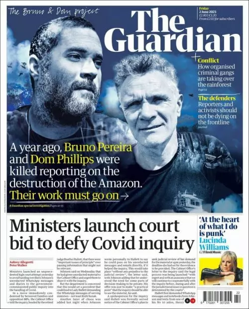 Jornal The Guardian participa de consórcio global com reportagens sobre o jornalista Dom Philips e o indigenista Bruno Pereira assassinados na Amazônia