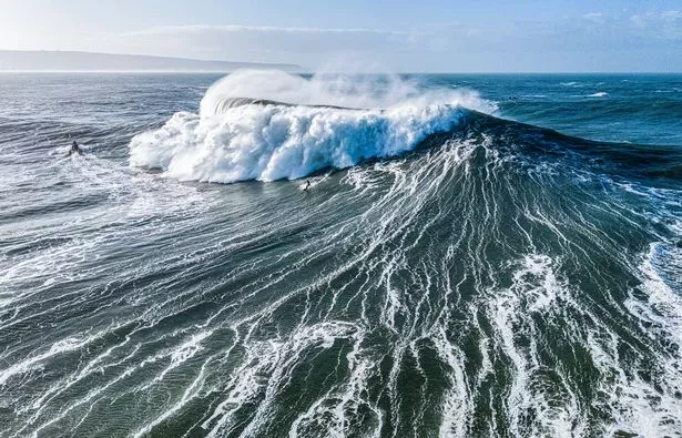 Fotógrafo é premiado com imagem de surfista francesa na praia de Nazaré, em Portugal 