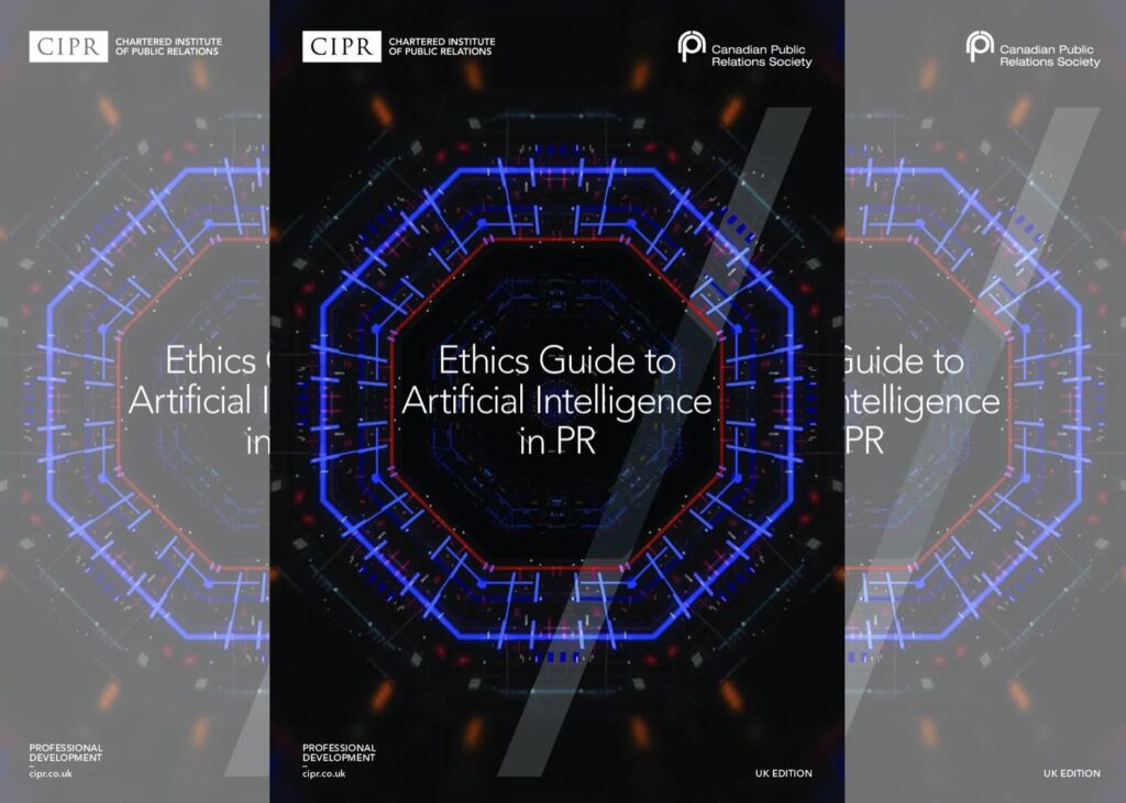 Capa do código de ética para uso da inteligência artificial em relações públicas criado pelo CIPR do Reino Unido