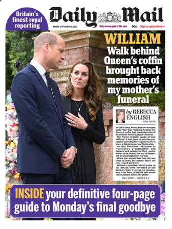 Daily Mail elório rainha Elizabeth rei Charles monarquia Londres Reino Unido