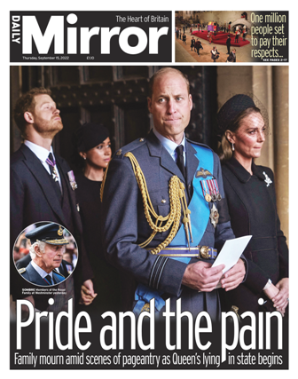 Daily Mirror fila velório rainha Elizabeth rei Charles monarquia Londres Reino Unido