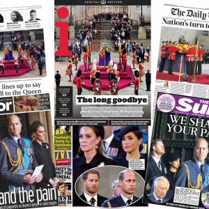 Jornais Rainha Elizabeth fila velório Londres William Harry monarquia