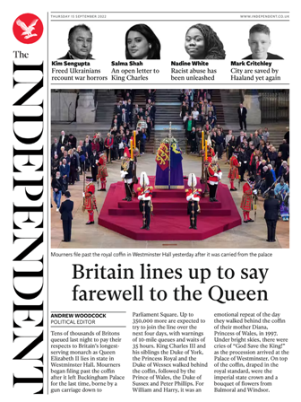 The Independent fila velório rainha Elizabeth rei Charles monarquia Londres Reino Unido