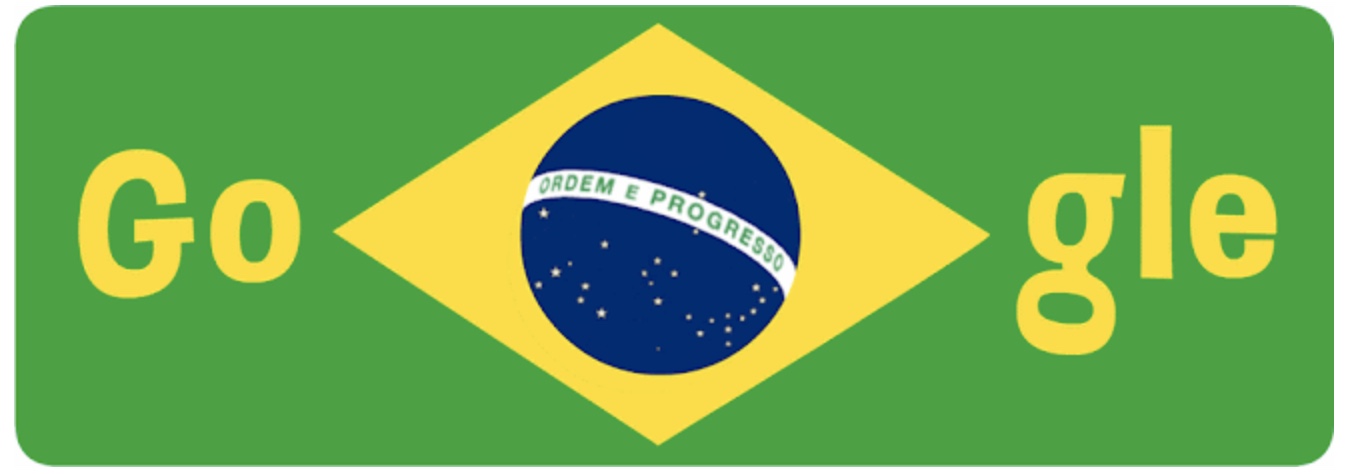 Doodle em comemoração à Copa de 2014, publicado no Hemisfério Sul em 2014. Na animação, o círculo da bandeira é substituído por uma bola.