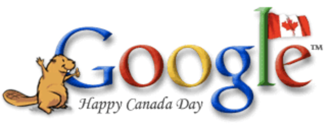 Primeiro doodle celebrando feriados nacionais de outros países - Canada Day de 2001