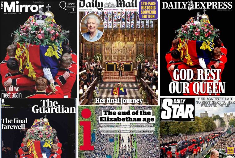 jornais enterro rainha Elizabeth Reino Unido monarquia