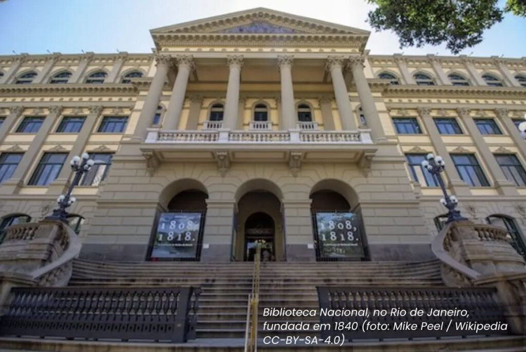 achada da Biblioteca Nacional do Rio de Janeiro, cidade escolhida como Capital do Livro 2025 pela Unesco