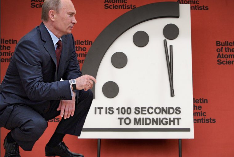 Vladimir Putin relógio do apocalipse guerra Ucrânia bomba nuclear atômica