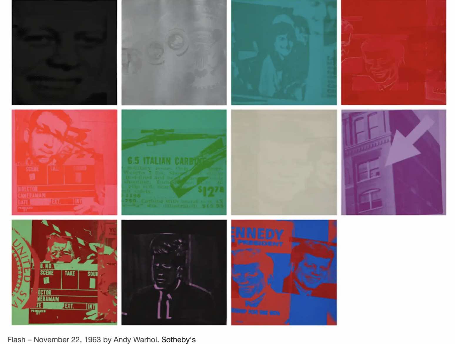 Obra de Andy Warhol sobre a morte de Kennedy