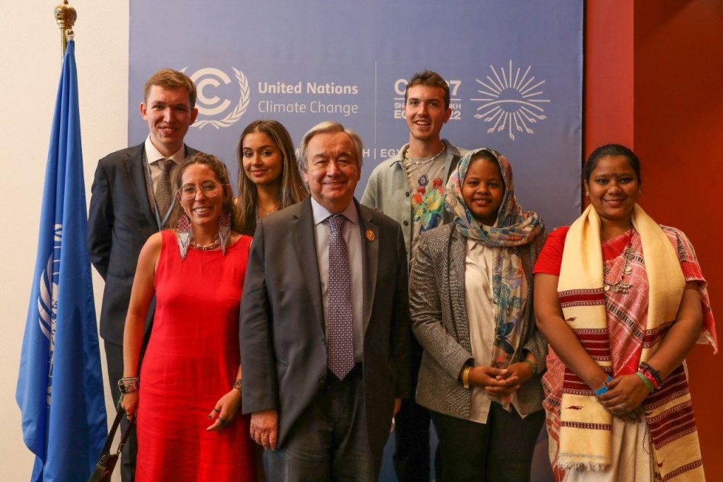 António Guterres ONU COP27 mudança climática paibnel de jovens