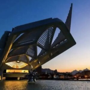 Museu do Amanhã ao entardecer no Rio de Janeiro, imagem vencedora do concurso de fotos de monumentos etapa Brasil