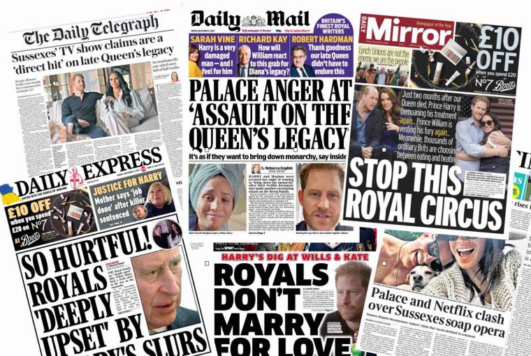 Harry Meghan Netflix imprensa jornais britânicos tabloides