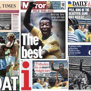 morte Pelé jornais ingleses imprensa britânica rei do futebol