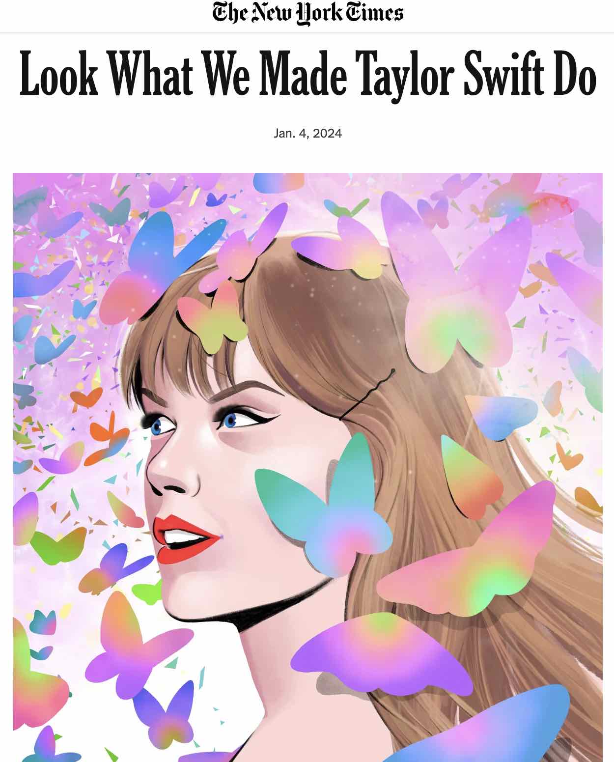 Artigo sobre Taylor Swift no New York Times 