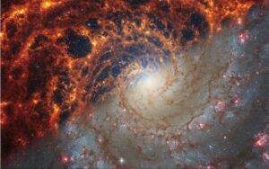 Galáxia espiral NGC 628 em nova foto do telescópio James Webb