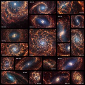 Galáxias espirais fotografadas pelo telescópio James Webb