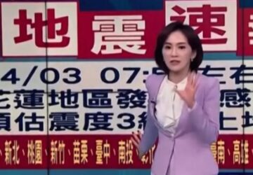 apresentadora de Taiwan em vídeo que registrou terremoto ao vivo