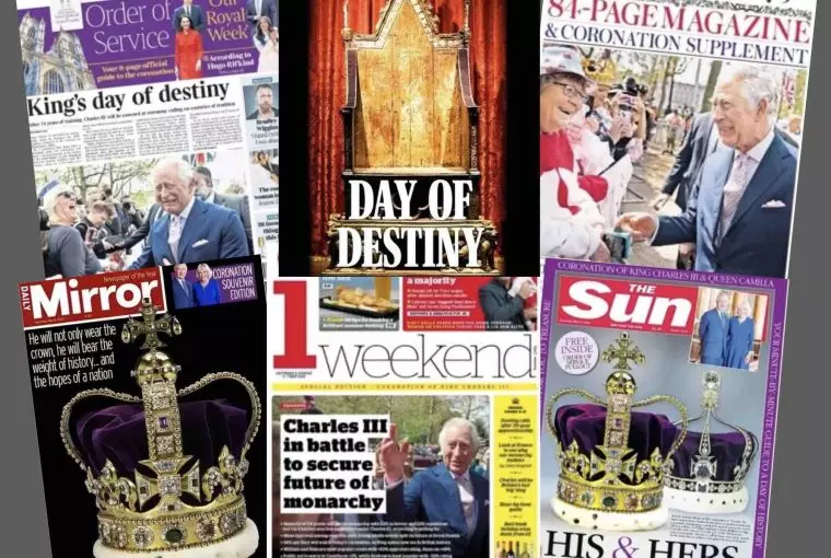 No dia da coroação do rei Charles a imprensa britânica destaca nas capas dos principais jornais o desafio que o rei terá para manter a monarquia fotos das coroas e o destino do homem que esperou 74 anos para ser coroado