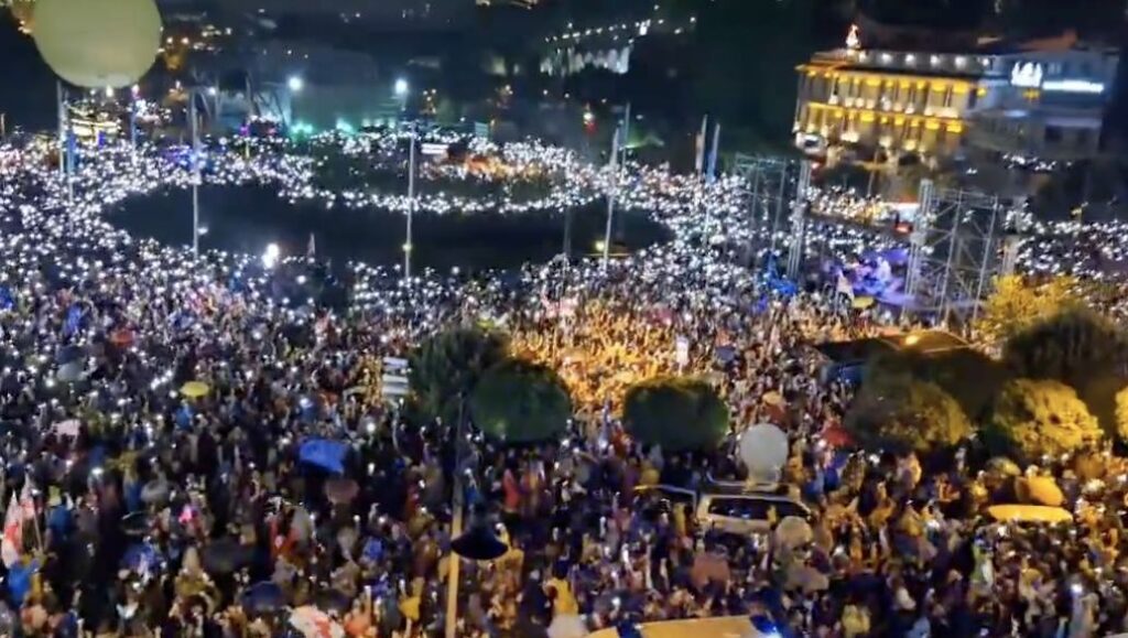 Protestos na Geórgia contra lei do agente estrangeiro