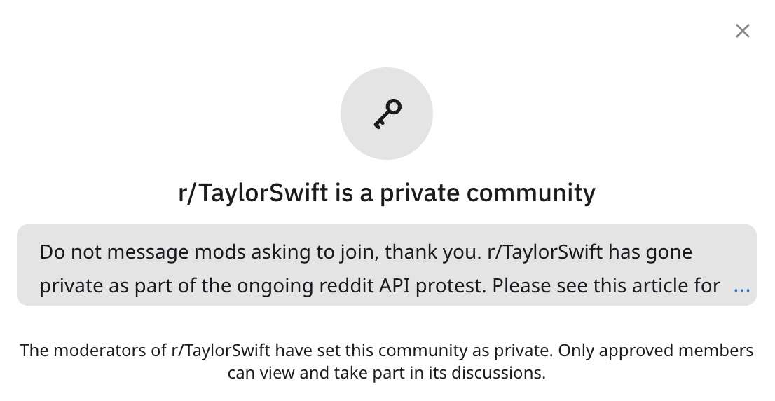 R/Taylor Swift aderiu ao protesto contra cobrança no Reddit