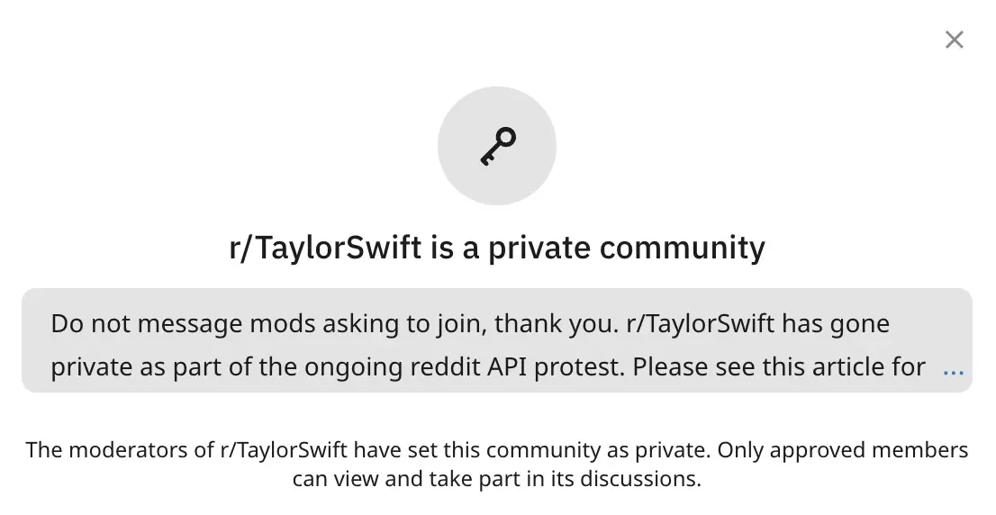 R/Taylor Swift aderiu ao protesto contra cobrança no Reddit
