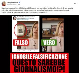 Post Giorgia Meloni Mussolini