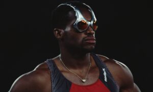 Ato Boldon de Trinidad Tobago com óculos de sol Oakley lançou moda, Austrália 