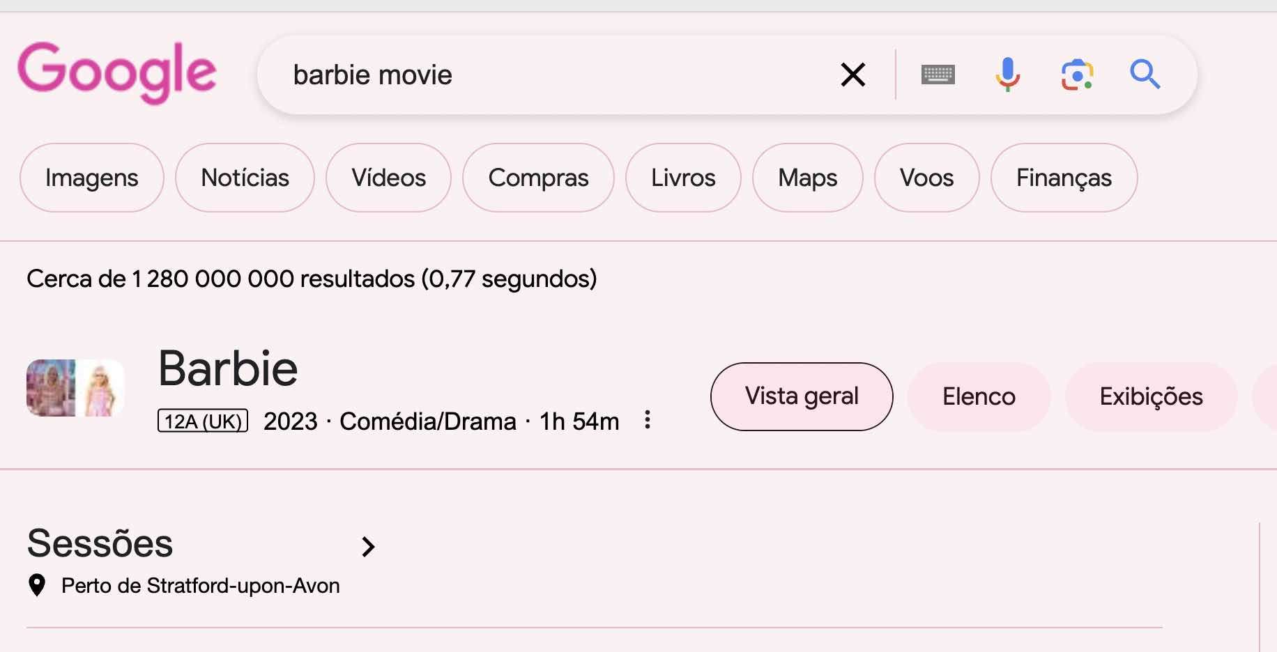 No duelo Barbie x Oppenheimer, Google ficou cor-de-rosa em busca por filme Barbie