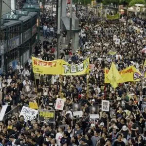 Em julho de 2019 protestos pró-democracia tomaram a ruas de Hong Kong