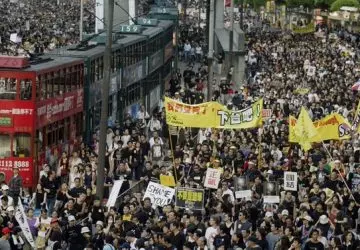 Em julho de 2019 protestos pró-democracia tomaram a ruas de Hong Kong