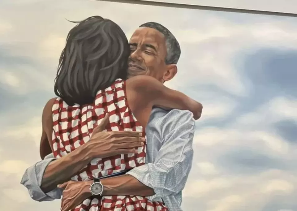 Quadro Barack e Michelle Obama leiloado pelo Twitter
