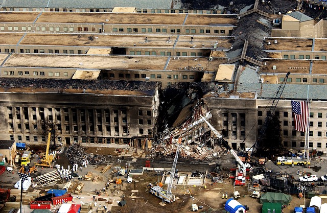 Prédio do Pentágono em Washington atingido por avião no atentado de 11/9 