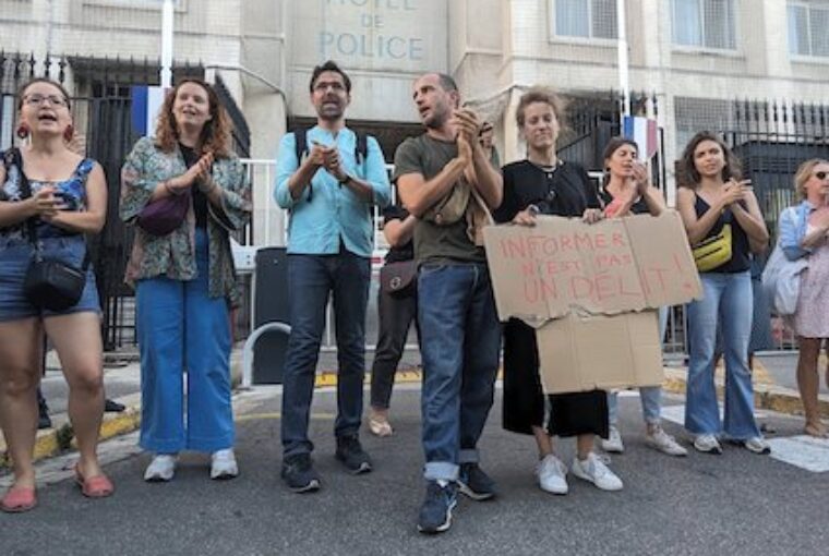 Manifestação contra operação que terminou com jornalista investigativa francesa presa em Marselha