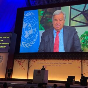 António Guterres, secretário-geral da ONU, recebeu manifesto de ONGs com críticas à escolha da Arábia Saudita para sediar evento de internet