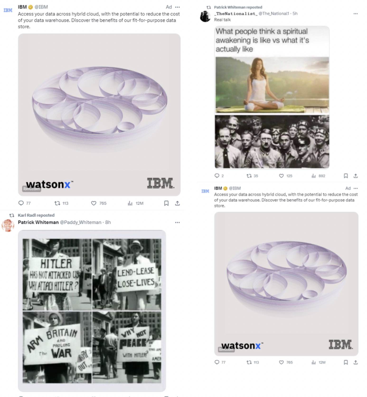Anúncios IBM ao lado de posts antisseimitas no Twitter
