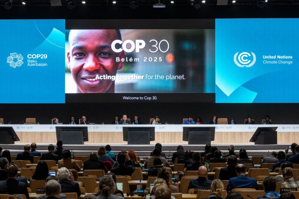 Vídeo exibido na COP29 anunciando a COP30 da ONU em Belém