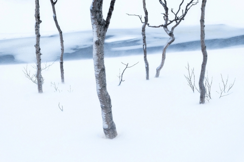 Uma paisagem coberta de neve com um lago congelado a fundo foi foto do ano no concurso de fotografia de paisagem 