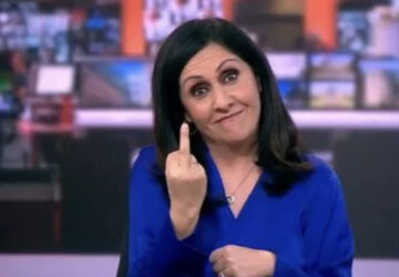 Jornalista da BBC no Reino Unido faz gesto obsceno do dedo do meio