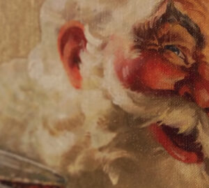 Pintura de Papai Noel feita por Haddom Sundblom, criador dos anúncios da Coca-Cola