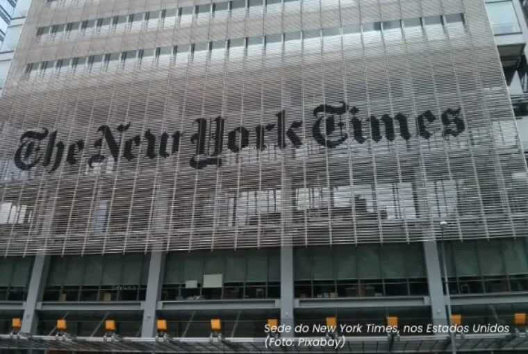 Sede do New York Times, que abriu processo contra o ChatGPT por direitos autorais