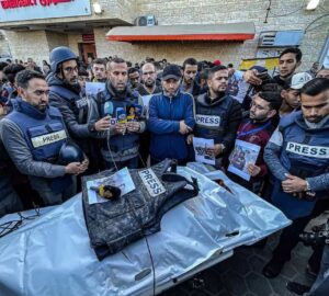 Funeral de jornalista em Gaza