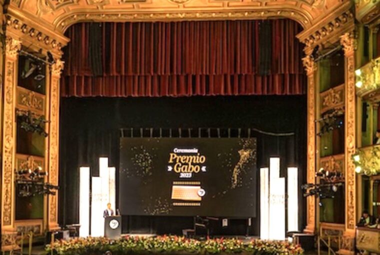 Cerimônia de premiação do Prêmio Gabo de Jornalismo, em Bogotá