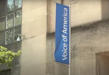 Fachada da agência de notícias Voice of America, em Washington DC, cujo fechamento foi determinado por Donald Trump